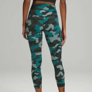 Lululemon | Wunder Under HR Tight 25" L Camo Tidewater Teal | Size 6